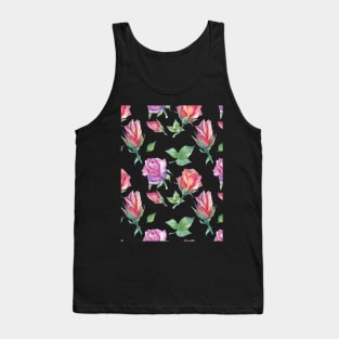 Watercolor Flower Pattern Tank Top